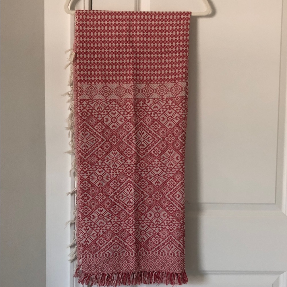 NEW Madewell Red Patterned Throw Scarf